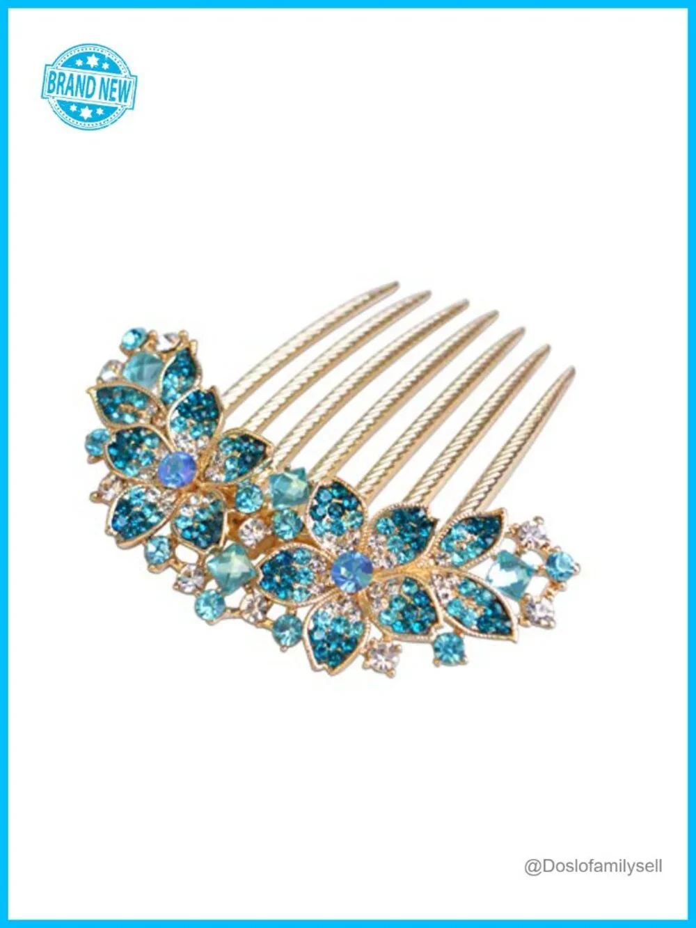 Rhinestone Inlaid Flower Hair Comb Hairpin Barrette Hair Accessory